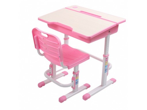Комплект: стол+стул трансформер EVOLIFE Study 2 (цвет розовый)