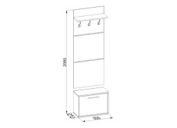 Прихожая ВШ-5+ТП-1 ф-ка Сокол 9 730 Р. в Вира Мебель Прихожая ВШ-5+ТП-1 ф-ка Сокол