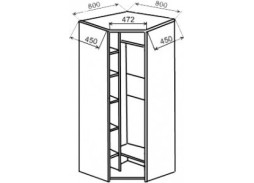 Угловой шкаф однодверный МДФ