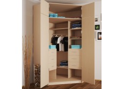 "Эконом 16" двухдверный угловой шкаф с антресолью