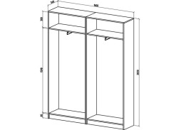 "Бостон-15" шкаф платяной/платяной (ШБ-6П+ШБ-6П), ф-ка ВМФ