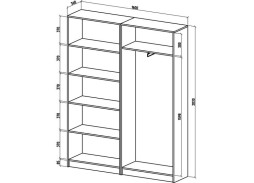 "Бостон-17" шкаф бельевой/платяной (ШБ-7Б+ШБ-8П), ф-ка ВМФ