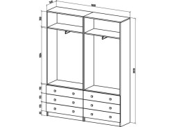 "Бостон-24" шкаф платяной/платяной (ШБ-12П+ШБ-12П), ф-ка ВМФ