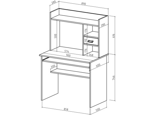 "Имидж-30" компьютерный стол, ф-ка ВМФ 9 930 Р. в Вира Мебель "Имидж-30" компьютерный стол, ф-ка ВМФ