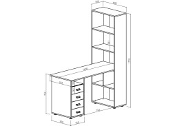 "Оксфорд 1" стол со стеллажом, ф-ка ВМФ