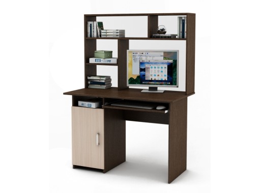 "Лайт-2К-СН" письменный стол с надстройкой, ф-ка ВМФ 11 072 Р. в Вира Мебель "Лайт-2К-СН" письменный стол с надстройкой, ф-ка ВМФ