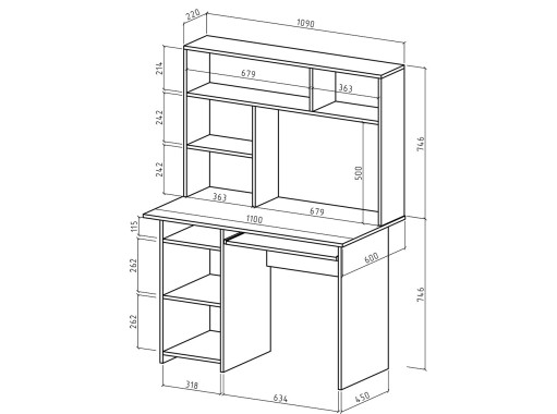 "Лайт-2К-СН" письменный стол с надстройкой, ф-ка ВМФ 11 072 Р. в Вира Мебель "Лайт-2К-СН" письменный стол с надстройкой, ф-ка ВМФ