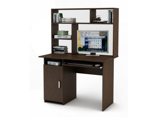 "Лайт-2К-СН" письменный стол с надстройкой, ф-ка ВМФ 11 072 Р. в Вира Мебель "Лайт-2К-СН" письменный стол с надстройкой, ф-ка ВМФ