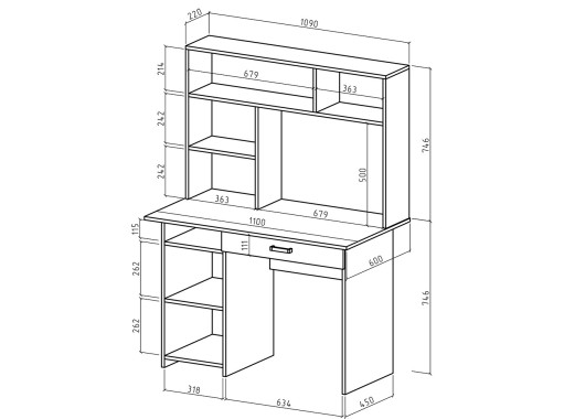 "Лайт-2ЯСН" письменный стол с надстройкой, ф-ка ВМФ