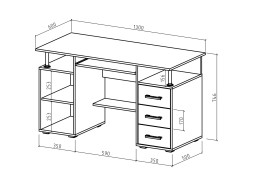 "Амбер 6" компьютерный стол, ф-ка ВМФ6