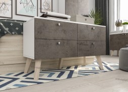 "Нордик 12" комод 4 ящика, на ножках 