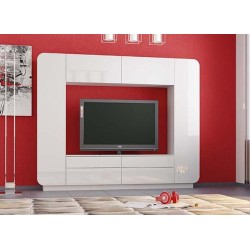 Лаванда 2 глянцевая гостиная, белый снег, ф-ка Олимп Мебель