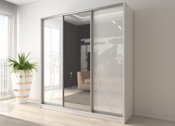 "Вектор 27" глянцевый шкаф купе 46 400 Р. в Вира Мебель "Вектор 27" глянцевый шкаф купе