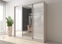 "Вектор 32" глянцевый шкаф купе 46 400 Р. в Вира Мебель "Вектор 32" глянцевый шкаф купе