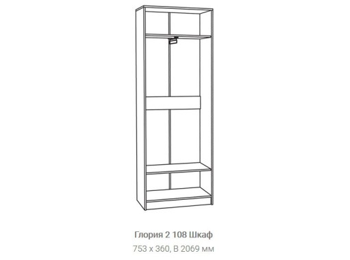 "Глория 2.108" шкаф распашной, ф-ка "Нижегород"