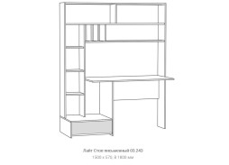 "Лайт 03.243" стол письменный, ф-ка "Нижегород" 14 445 Р. в Вира Мебель "Лайт 03.243" стол письменный, ф-ка "Нижегород"
