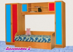 "Белоснежка 3" детская стенка 41 100 Р. в Вира Мебель  "Белоснежка 3" детская стенка