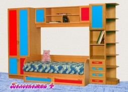 "Белоснежка 4" детская стенка 46 550 Р. в Вира Мебель  "Белоснежка 4" детская стенка