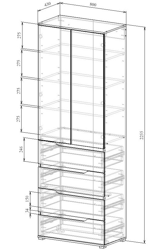 Шкаф 225 высота