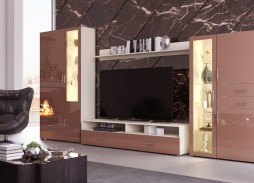 "Эконом Глянец 35" глянцевая стенка  47 800 Р. в Вира Мебель "Эконом Глянец 35" глянцевая стенка