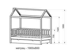 "Массив Домик 1" кровать 36 150 Р. в Вира Мебель "Массив Домик 1" кровать