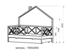 "Массив Домик 2" кровать 31 200 Р. в Вира Мебель "Массив Домик 2" кровать