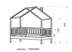 "Массив Домик 3" кровать 33 900 Р. в Вира Мебель "Массив Домик 3" кровать