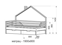 "Массив Домик 4" кровать 31 200 Р. в Вира Мебель "Массив Домик 4" кровать