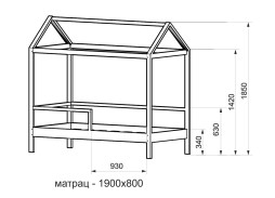 "Массив Домик 5" кровать 31 900 Р. в Вира Мебель "Массив Домик 5" кровать