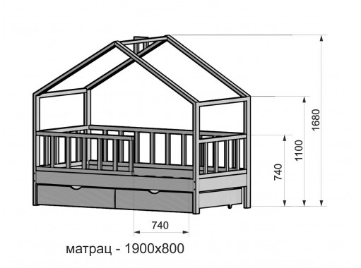 "Массив Домик 6" кровать