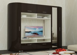 "Радиолла 4" стенка с глянцевым фасадoм 57 550 Р. в Вира Мебель "Радиолла 4" стенка с глянцевым фасадoм