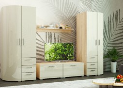 "Радиолла 13" стенка с глянцевым фасадoм