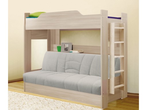 Кровать детская двухъярусная с диваном (Боровичи)