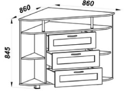 "Смоленск К-18" угловой комод