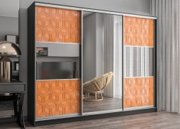 "Вектор 47" глянцевый шкаф купе 46 400 Р. в Вира Мебель "Вектор 47" глянцевый шкаф купе