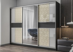 "Вектор 49" глянцевый шкаф купе с зеркалом 46 400 Р. в Вира Мебель "Вектор 49" глянцевый шкаф купе с зеркалом