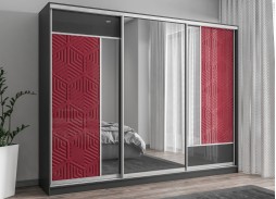 "Вектор 50" глянцевый шкаф купе с зеркалом 46 400 Р. в Вира Мебель "Вектор 50" глянцевый шкаф купе с зеркалом