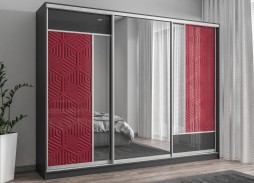 "Вектор 50" глянцевый шкаф купе с зеркалом 46 400 Р. в Вира Мебель "Вектор 50" глянцевый шкаф купе с зеркалом