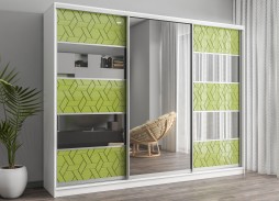 "Вектор 51" глянцевый шкаф купе с зеркалом 46 400 Р. в Вира Мебель "Вектор 51" глянцевый шкаф купе с зеркалом