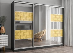 "Вектор 54" глянцевый шкаф купе с зеркалом 46 400 Р. в Вира Мебель "Вектор 54" глянцевый шкаф купе с зеркалом