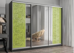 "Вектор 55" глянцевый шкаф купе с зеркалом 46 400 Р. в Вира Мебель "Вектор 55" глянцевый шкаф купе с зеркалом