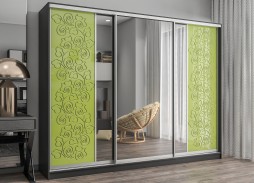 "Вектор 55" глянцевый шкаф купе с зеркалом 46 400 Р. в Вира Мебель "Вектор 55" глянцевый шкаф купе с зеркалом