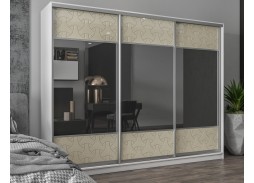 "Вектор 56" глянцевый шкаф купе с зеркалом 46 400 Р. в Вира Мебель "Вектор 56" глянцевый шкаф купе с зеркалом