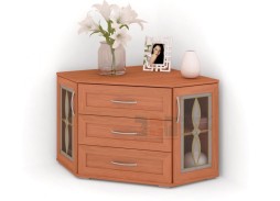 "Атос 3В" угловой комод с витражным стекло