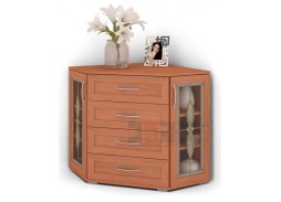 "Атос 4В" угловой комод с витражным стеклом