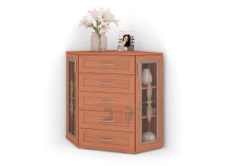 "Атос 5В" угловой комод с витражным стеклом