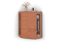 "Атос 6В" угловой комод с витражным стеклом