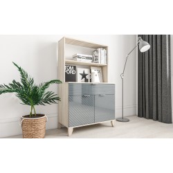 Сканди 29 глянцевый комод на ножках