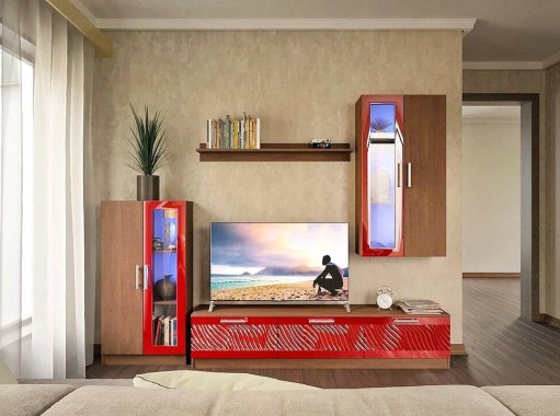 Стенка в гостиную Глянец 34-3D 30 500 Р. в Вира Мебель Стенка в гостиную Глянец 34-3D