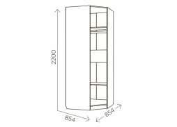 "Илия М3" шкаф угловой, ф-ка "Комфорт S" 17 789 Р. в Вира Мебель "Илия М3" шкаф угловой, ф-ка "Комфорт S"